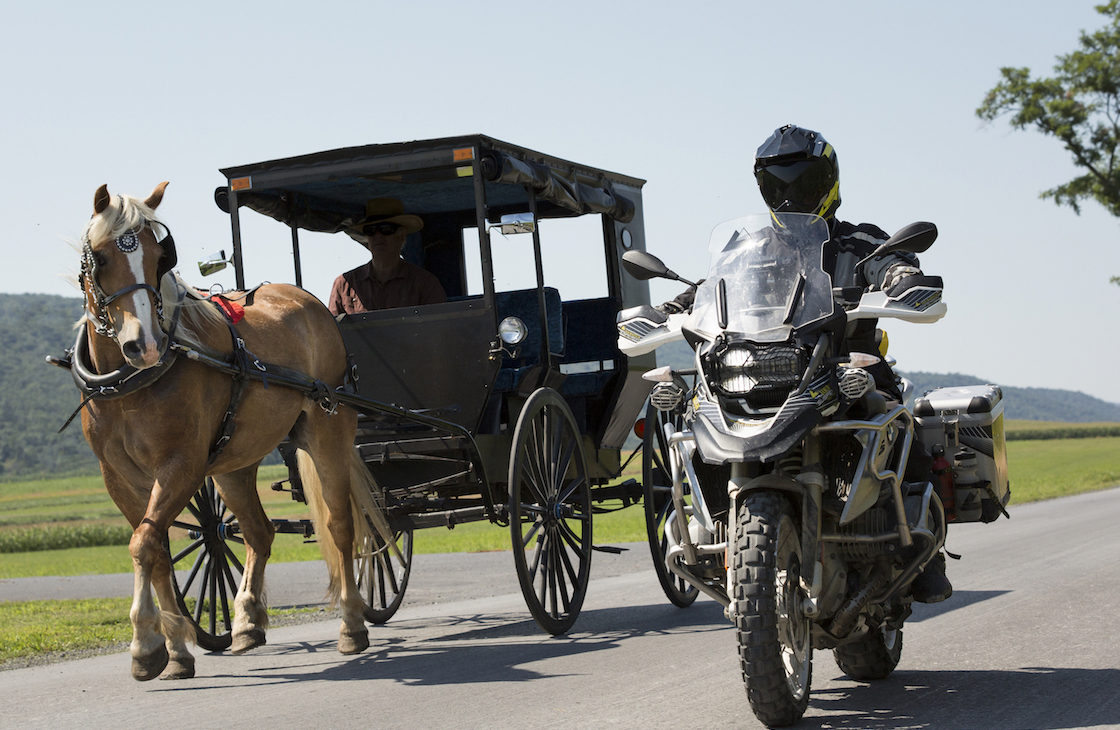 Touratech's GM Paul Guillien in the Amish countryside.